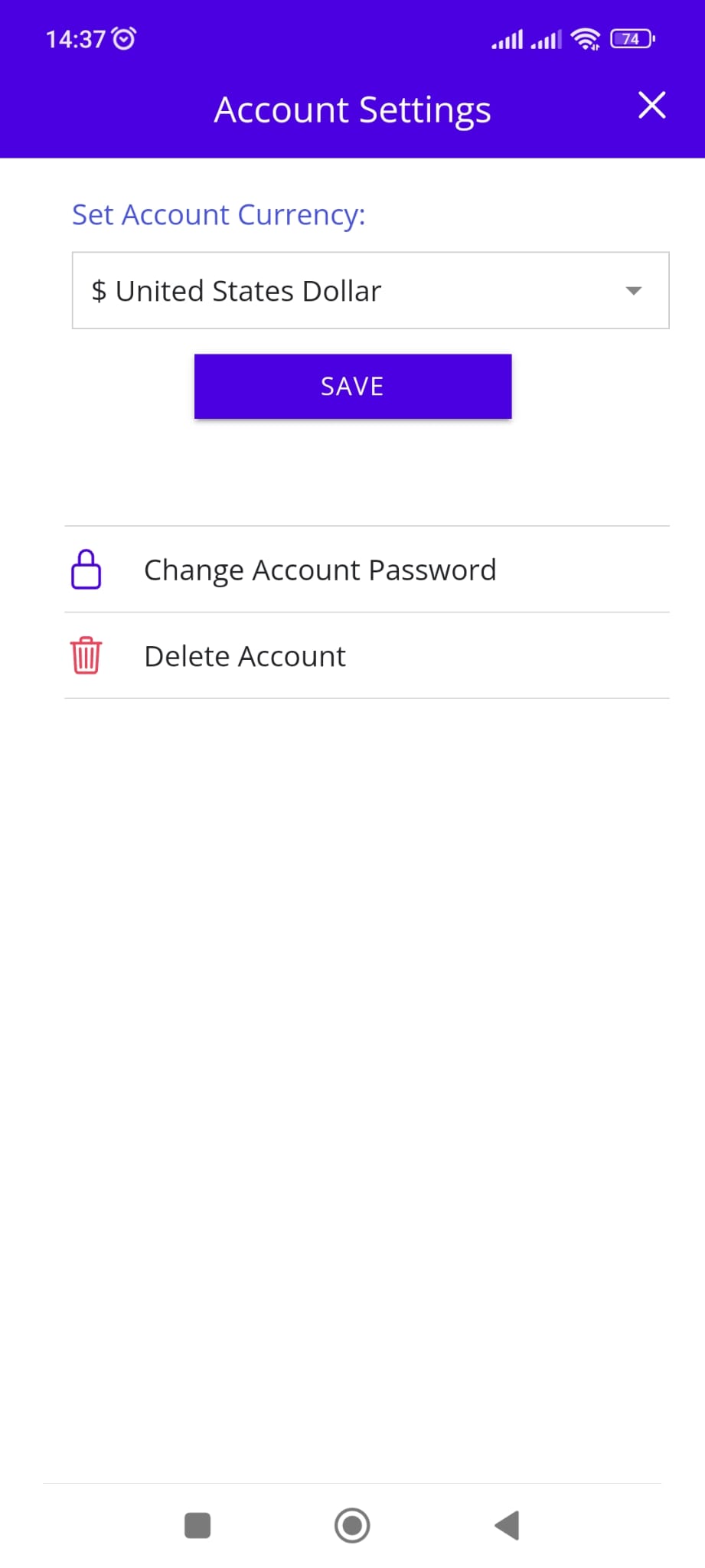 Select menu button